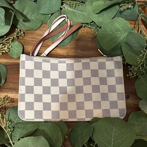Checkered Beige and Brown Women's Clutch